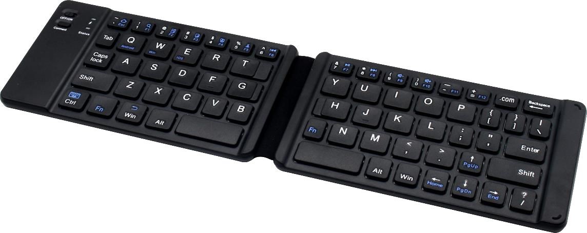 Portronics Chicklet POR-973 Foldable QWERTY Keyboard, Mini Pocket Sized, Rechargeable, Bluetooth Wireless, One Touch Connect Button, for iOS, Android and Windows Tabs, Smartphones